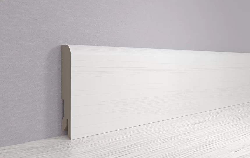 Плинтус МДФ ламинированный, Пл 80МДФ.2400.24040 дуб кантри белый