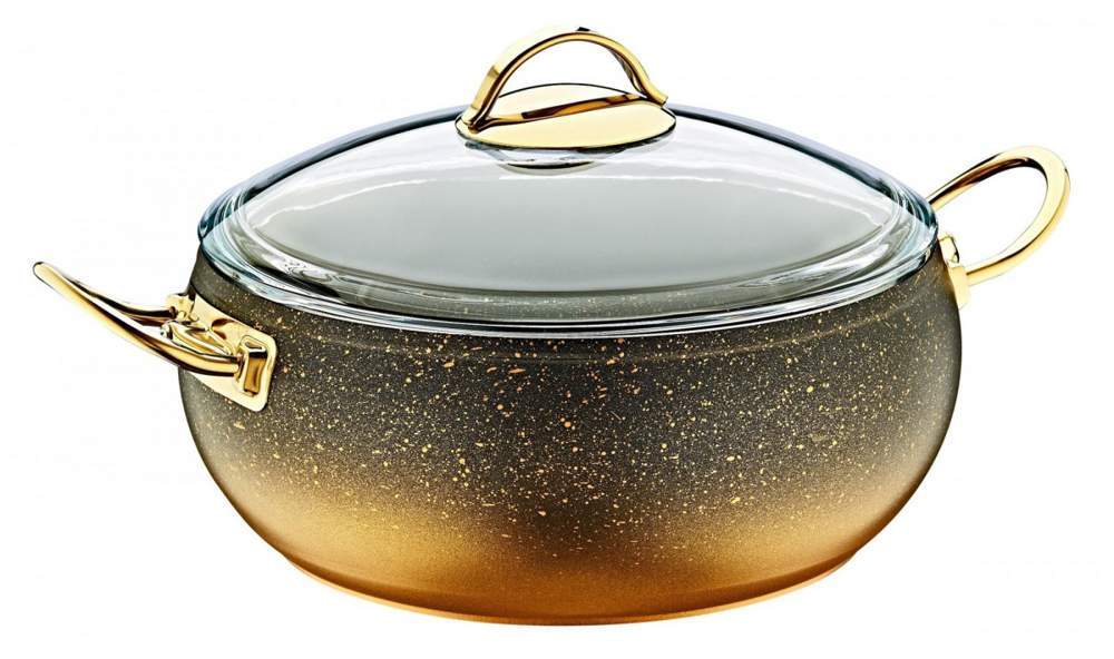 O.M.S. Gold Кастрюля 3141-IND-26 Gd 5,7л 26х11см индукция АП покрытие