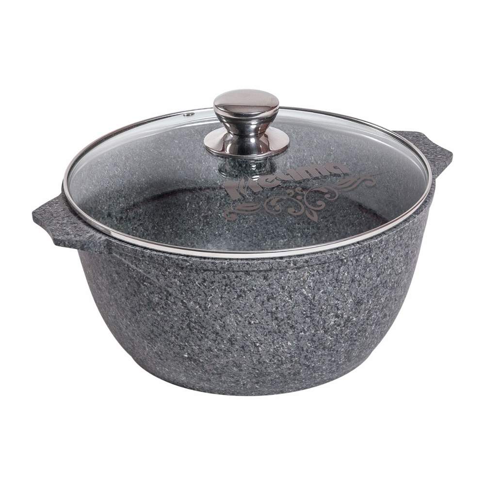 МЕЧТА Premium Grey Кастрюля 46901 с крышкой 6л сверхпрочное АП покрытие 