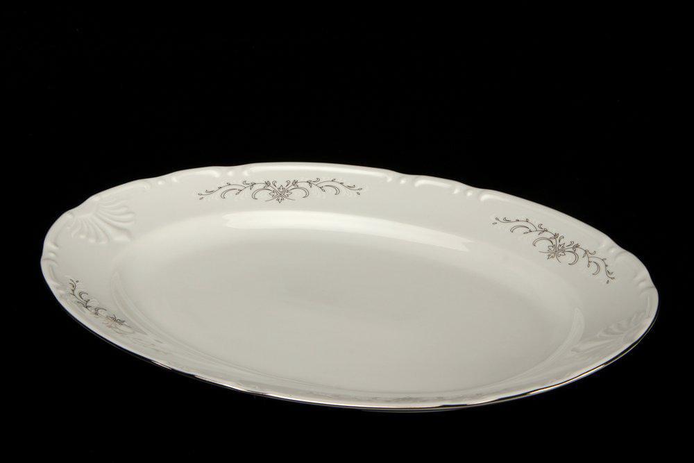 CONSTANCE Серый орнамент Блюдо овальное 32см 7351100/15920/БТФ0768