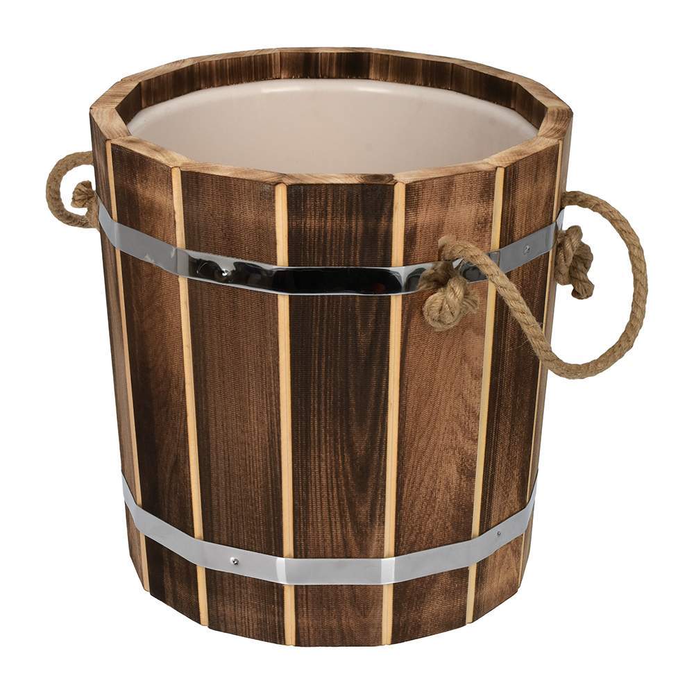 Запарник "Банные штучки" 10л пласт.вставка обожжен. липа  33331