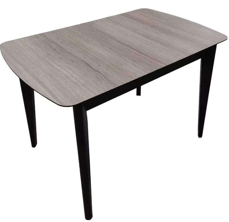 Стол Ньюман МДФ/Пластик 1100(1450)*700 Дуб Милано+ZD08 черный