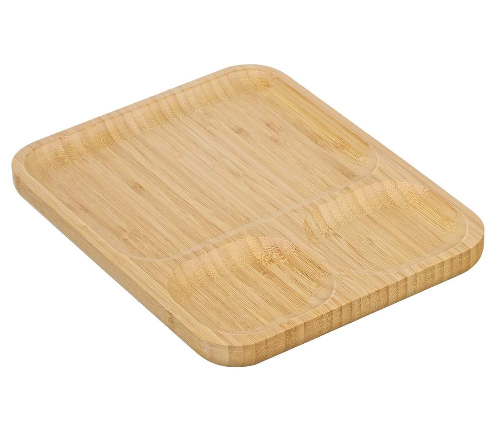 КАТУНЬ бамбук Менажница КТ-МЖ-06 3-х секционная 26*20,5*2см