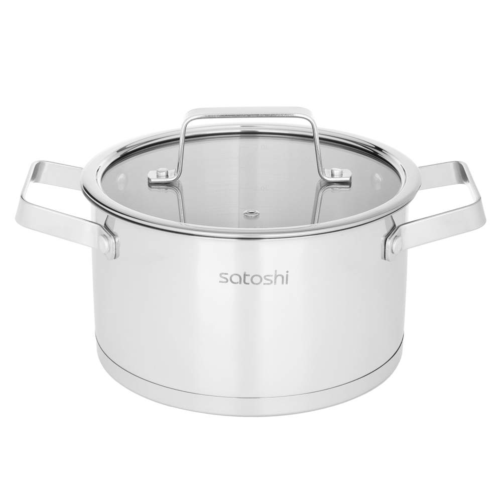 SATOSHI Шато Кастрюля 822-267 3400мл/20х11,5см с крышкой нерж.сталь индукция