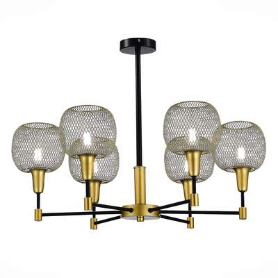 Люстра потолочная SLE1137-402-06 Черный, Золотистый/Золотистый E14 6*60W