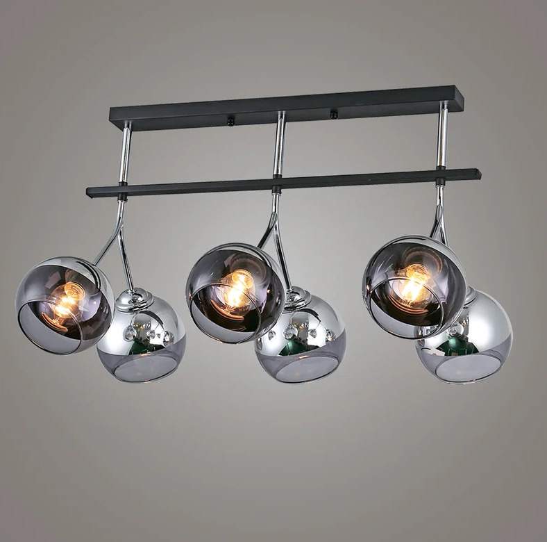 Люстра потол. Arezzo 560х360х370мм , 6хE27 металл,черный хром 52554 7, Ritter