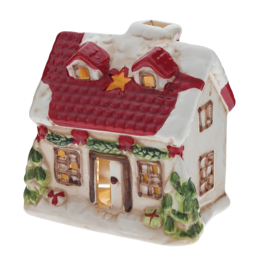 REMECO COLLECTION Фигурка 811729 Домик с подсветкой (LR44x2) 11х8х10см (керамика)