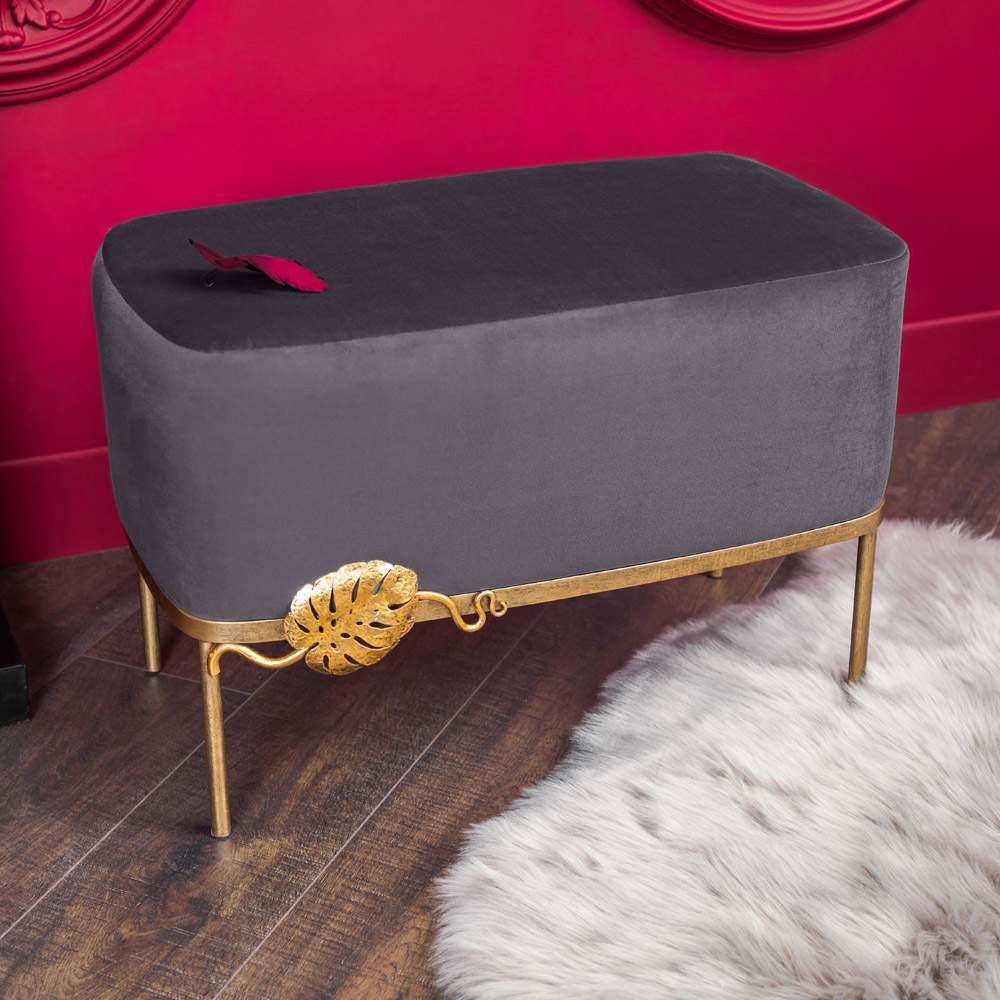 Банкетка "Monstera Deliciosa"мягк.эл.Evita-25-Серый , цв. к Амбер(бр)11712