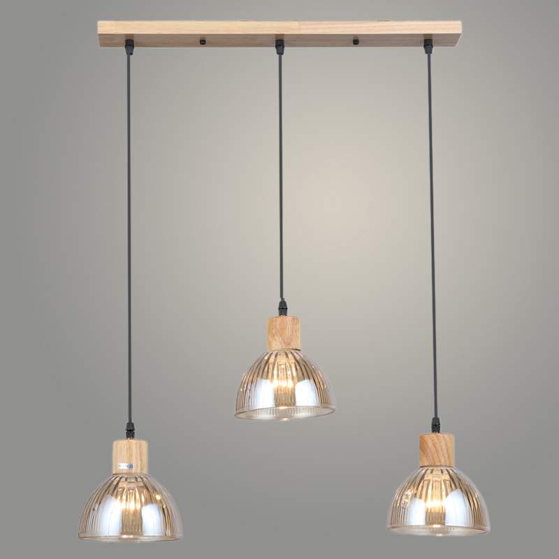 Подвес N5868/3HT Wood+AM янтарный 3х40W E27 d640 h800, QH23