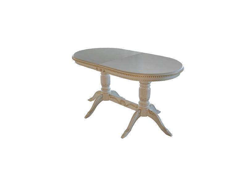 Стол Восток-2Р дуб белый  золото  1400(1800)х800 H770 массив дуба