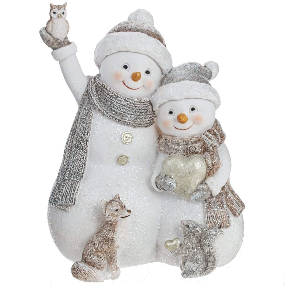REMECO COLLECTION Фигурка 791671 Снеговики и лесные звери 12х9,5х15,5см (полимер) 