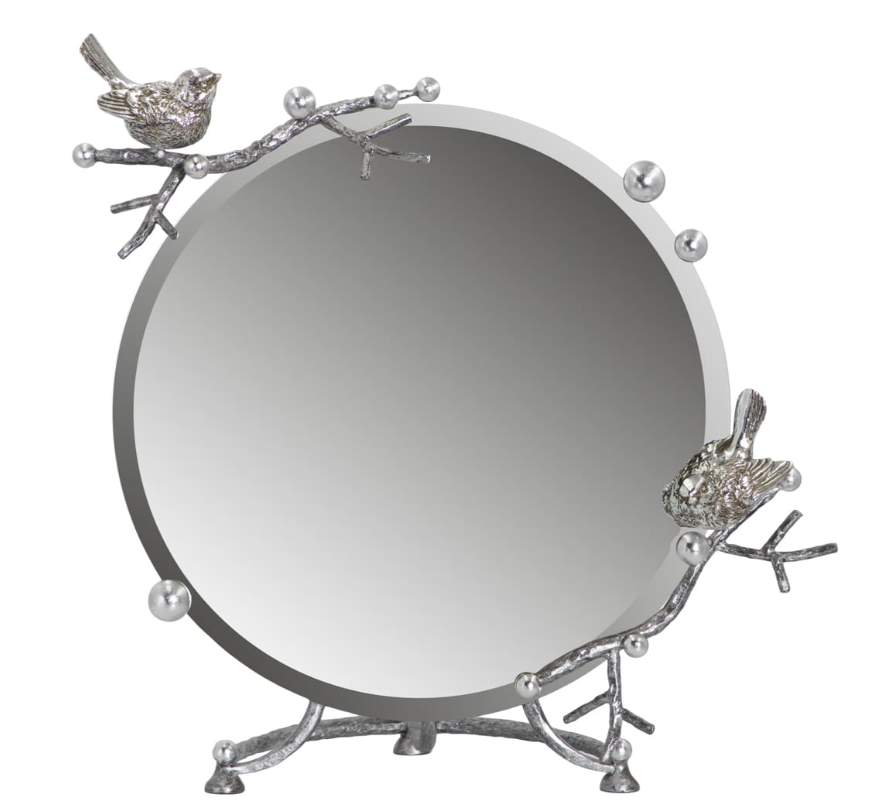 Зеркало настольное "Терра"45х46 (Айс(БЛ)цв.к.Айвори серебро(АСр) 79029