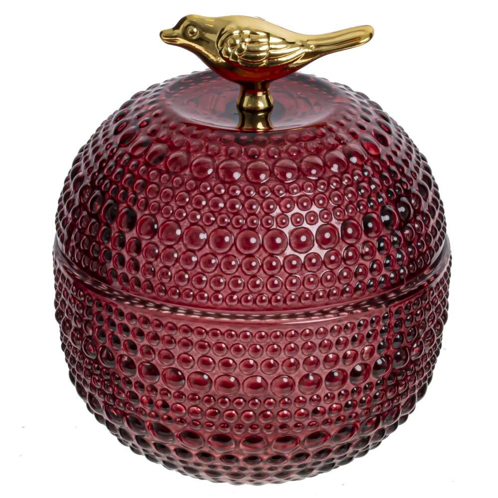 REMECO COLLECTION Шкатулка 796180 Птичка стекло/металл 8х8х10см