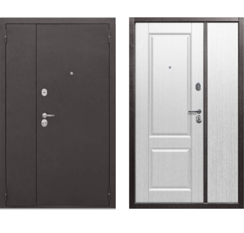 Дверь металлическая Тайга  7 см Белый Клен  1200х2050R