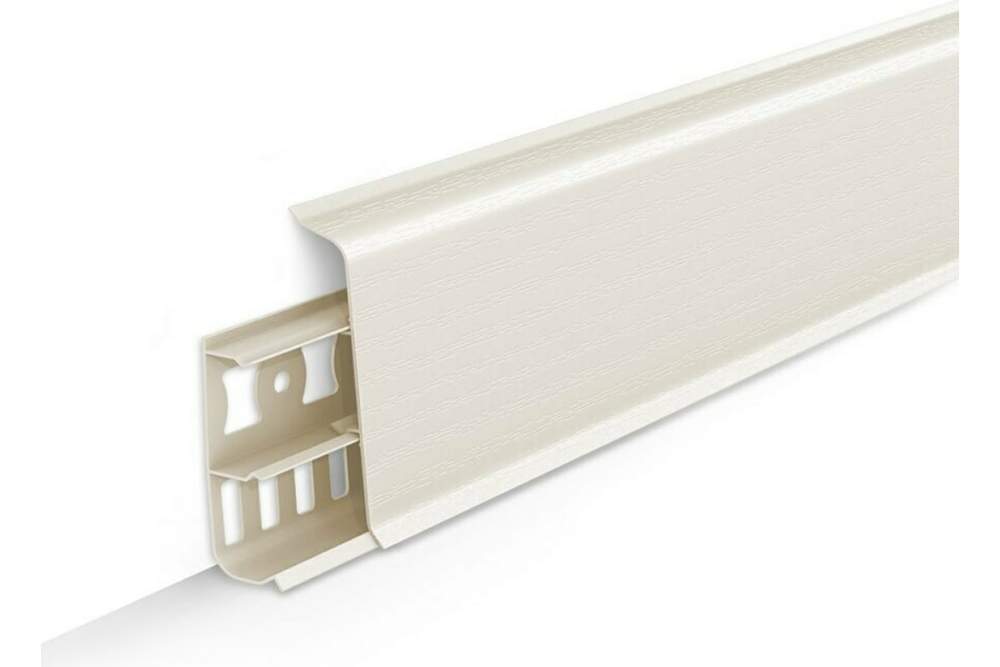 033 Плинтус н/п с кабель-каналом 70мм 2,2м "Деконика" Кремово-белый 033