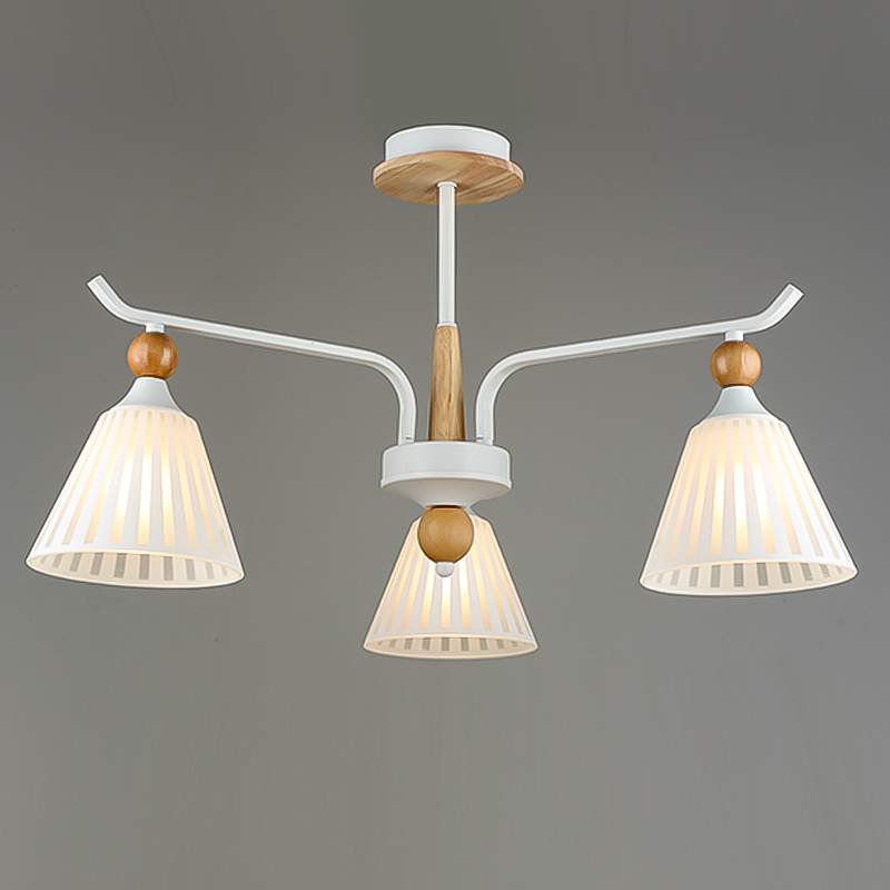 Люстра N5271/3 WT+WOOD белый 3х60W E27 d655 h375, QH22