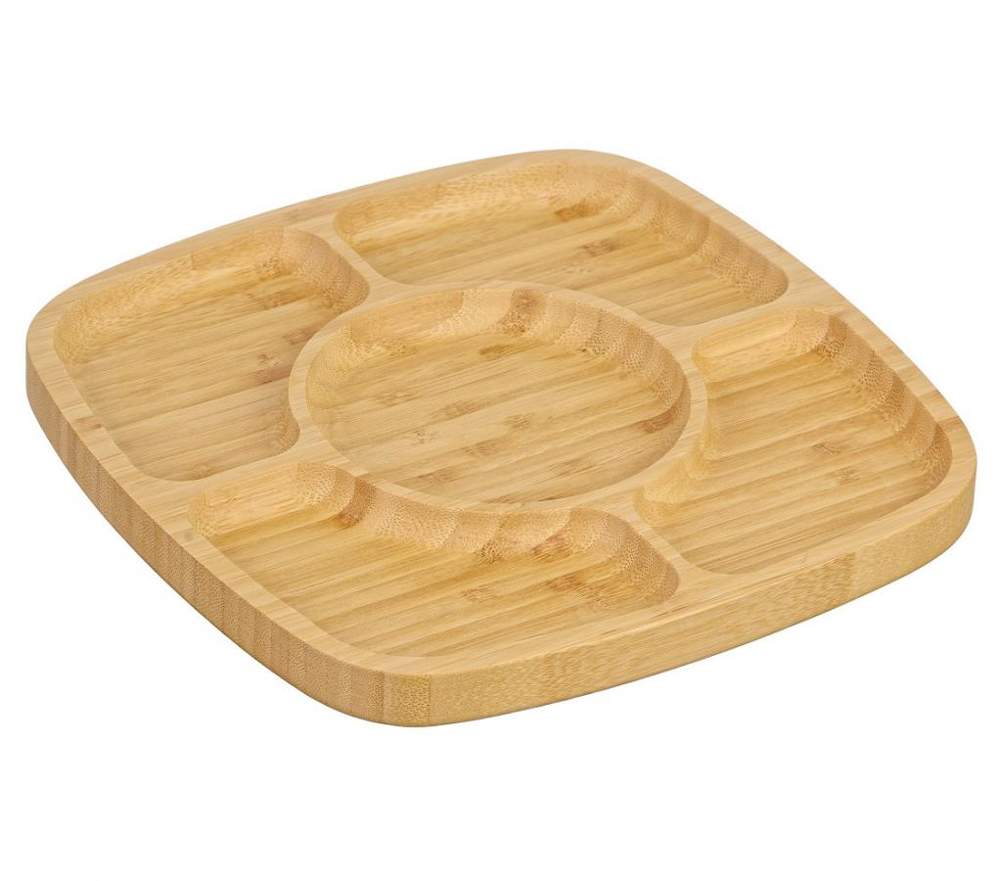 КАТУНЬ бамбук Менажница КТ-МЖ-04 5-ти секционная 25х25х2см