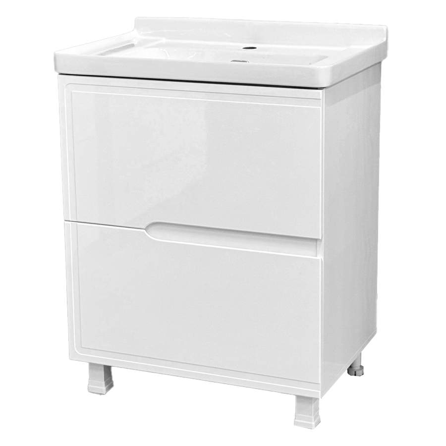 Тумба п/умыв. Бруно 60/2  напол.+ умывальник Bioni 60/Cristalia 60  Белый