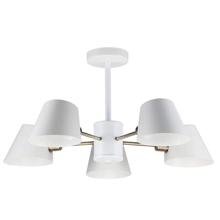 Imex - MD.9130-5-S WH+AB  Люстра потолочная 5*60Вт E14