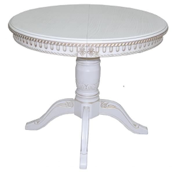 Стол Восток-1Р круглый дуб белый золото