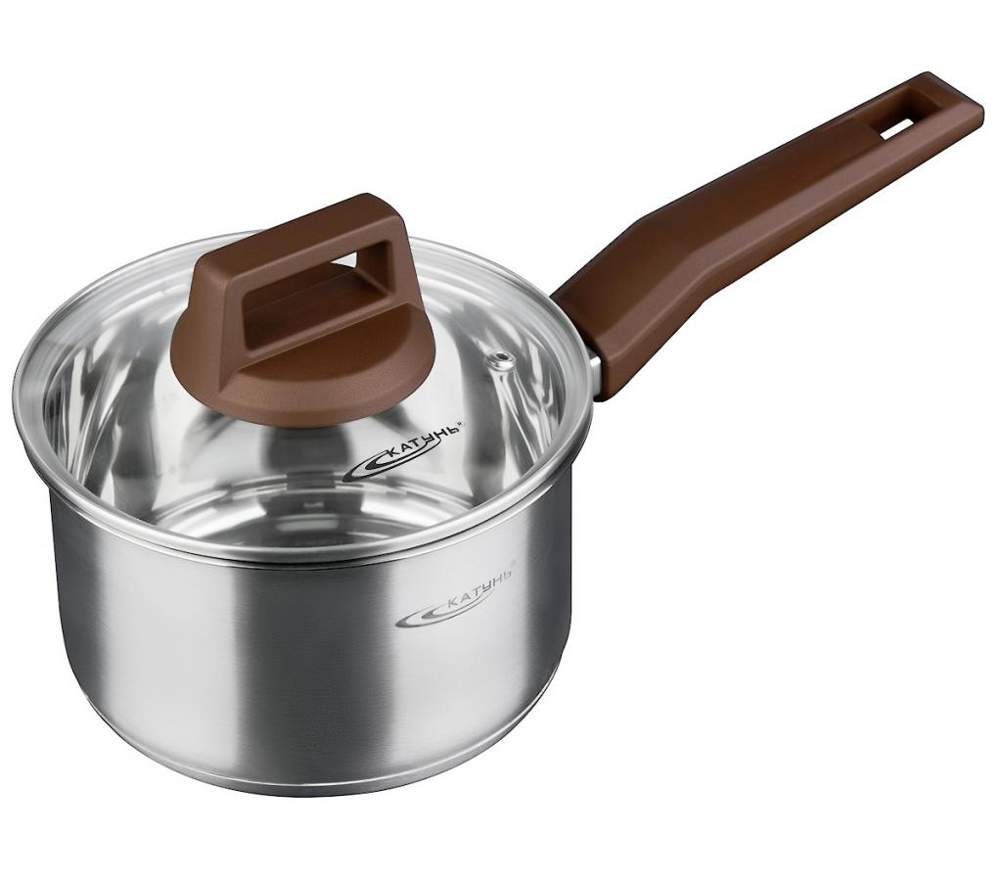 КАТУНЬ Венера Ковш 1,7л 16х10см капсул дно ручки(термопластик) индукция /нерж/ КТ18-K