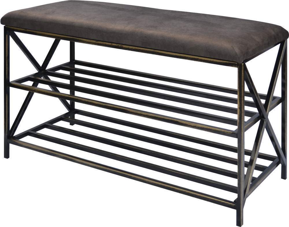 МЕТАЛЛ-ДЕКОР Обувница-Банкетка №1358 2-ух ярусная h50*35*80см