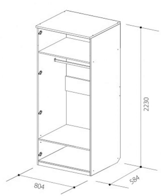 Ивушка-10  Шкаф 2-х двер.800   фасад Прованс МДФ мат. Сноу матов./Дуб Делано В223*Ш80*Г58