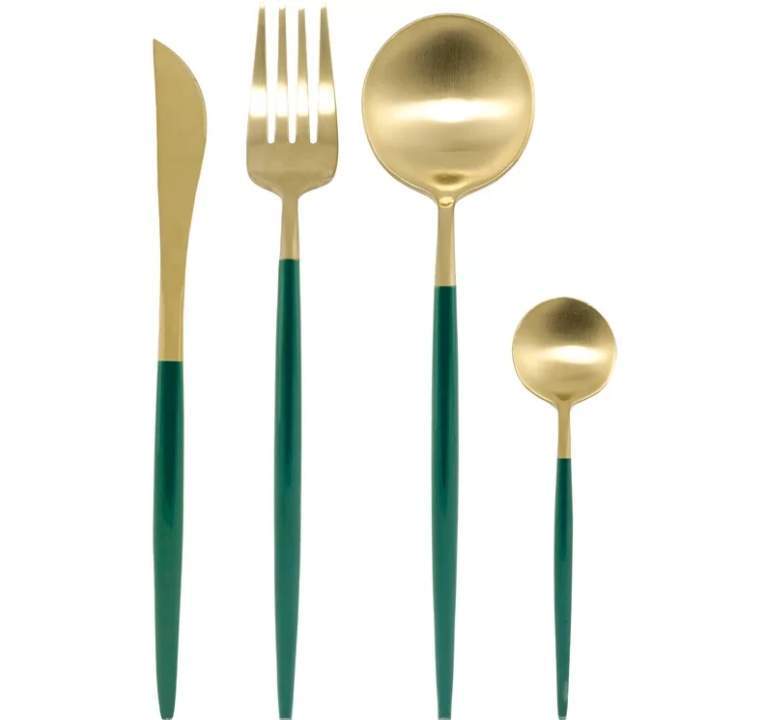 LENARDI Набор столовых приборов 6 персон 24 пр 197-015 Vivid зеленый