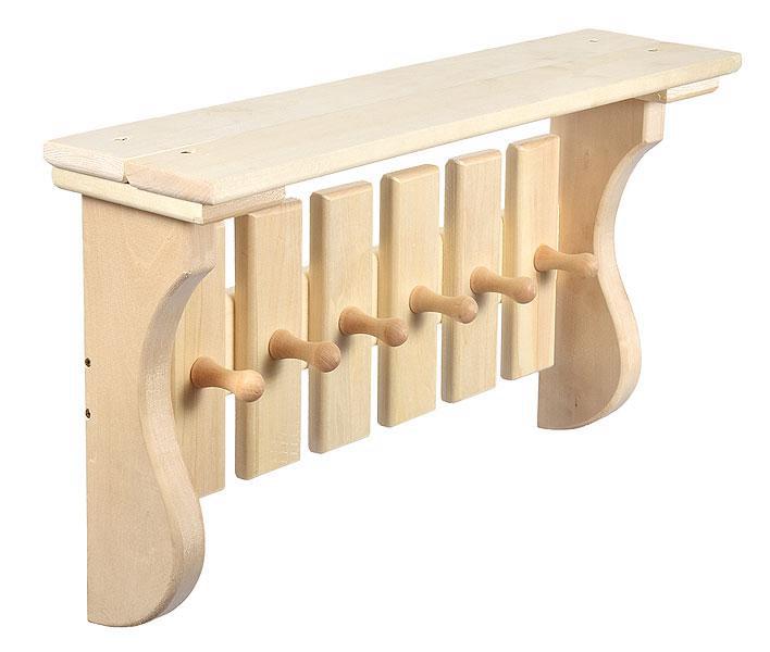 Полка Банные штучки  с вешалкой  6 рожков  54х31х14  32412