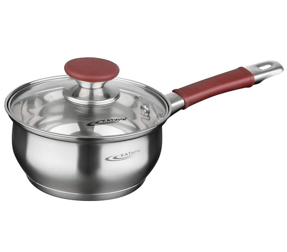 КАТУНЬ Берта Ковш 1,5л 16см капсул дно ручки(нерж.сталь силикон) индукция /нерж/ КТ15-К