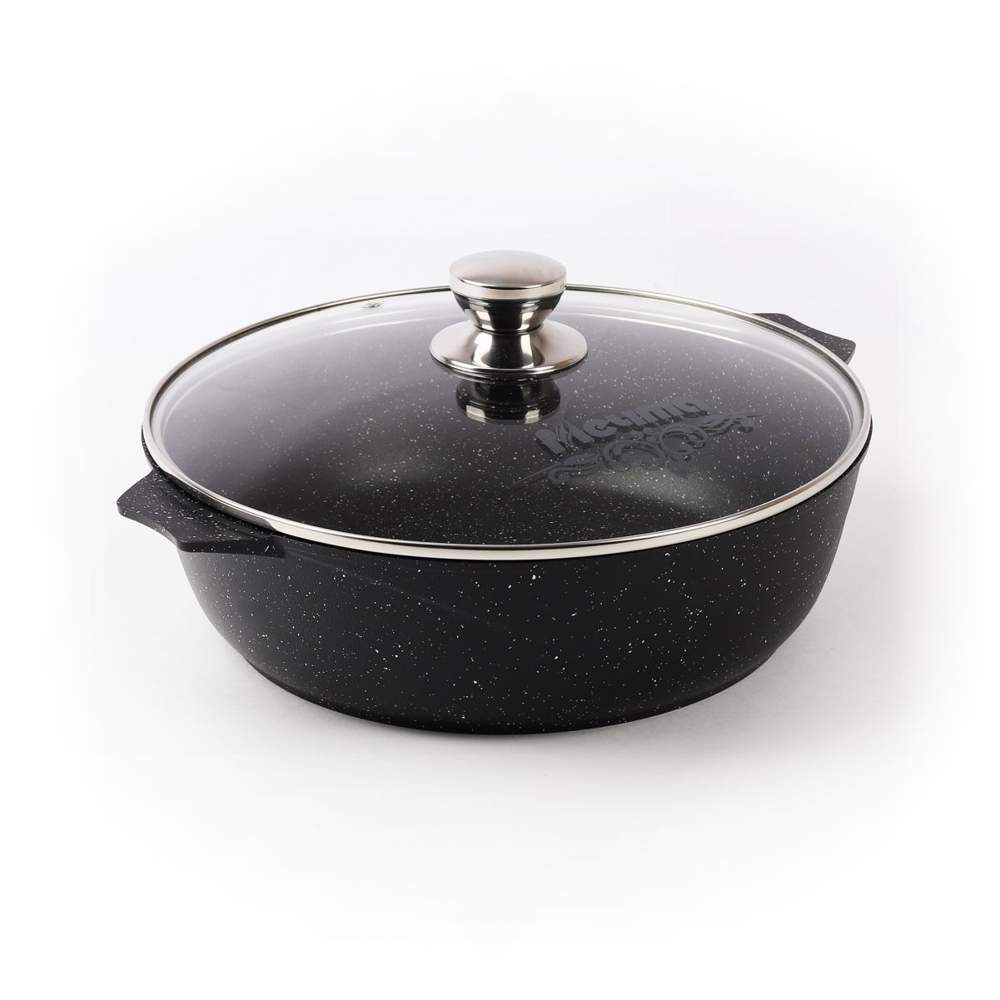 МЕЧТА Гранит Black Жаровня 36802 с крышкой 6л 37см АП покрытие  