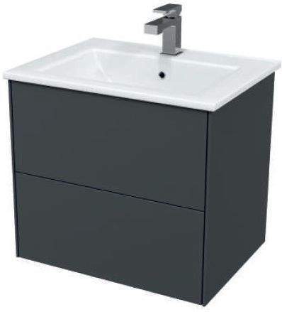 Тумба Ultra 60 подвесная (2 ящ) Раковина NEXT 60 серая матовая