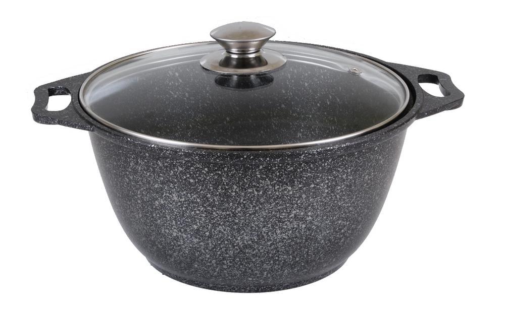 KUKMARA Кастрюля кмт22а 2л 22,5х10см АП Темный мрамор стекл.крышка