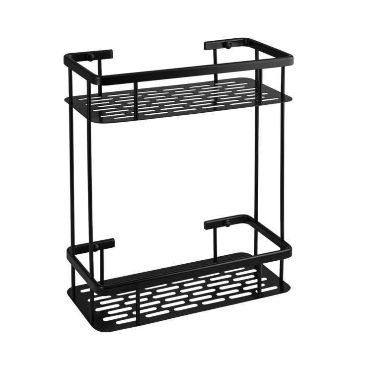 Полочка ТИТАН прямоуг. с лит.дном двойная 32см, с креп.к стене,черного цв.  76067