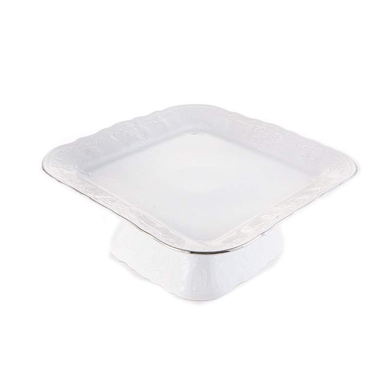 BERNADOTTE Отводка платина Поднос на ножке 26см BE3632021/БТФ1454