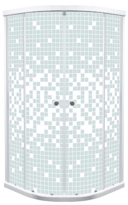 ДШ "Стандарт"90*90*174,5 1/4круга Аква Мозаика Белый (2места)