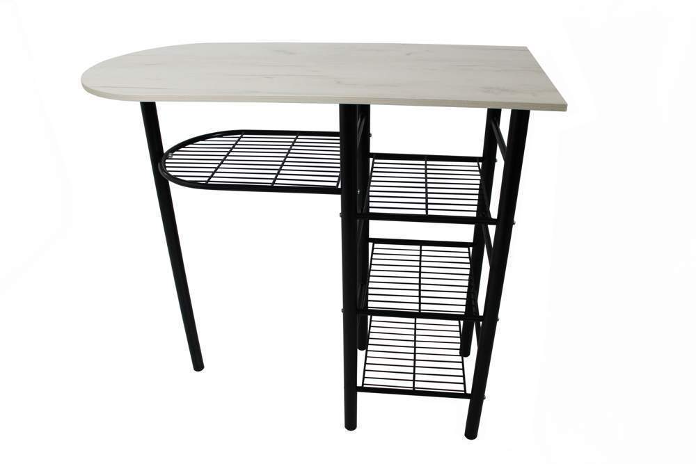 Стол  барный "Барс"   ЛДСП  16мм  500*1100  Дуб крафт белый+металлок.Барс(черный)