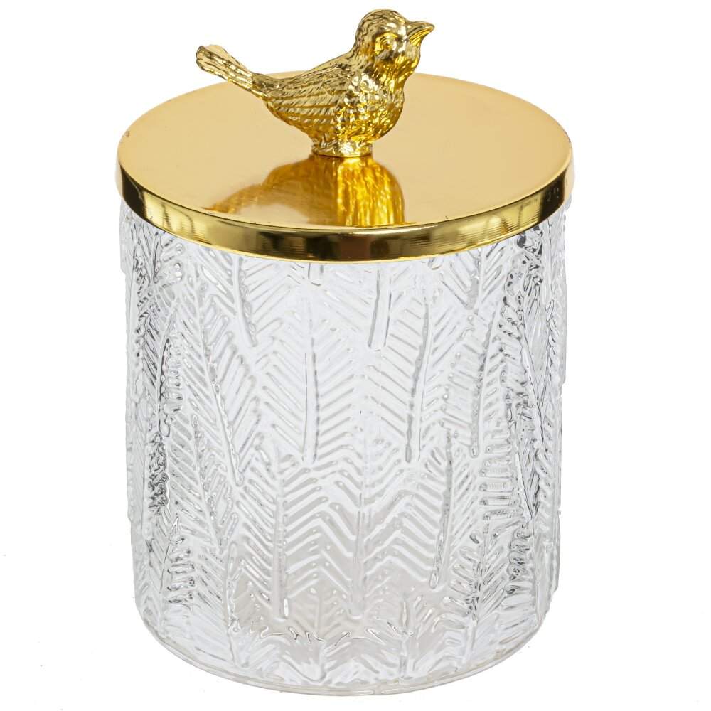 REMECO COLLECTION Шкатулка 796178 Птичка стекло/металл 8х8х11,5см