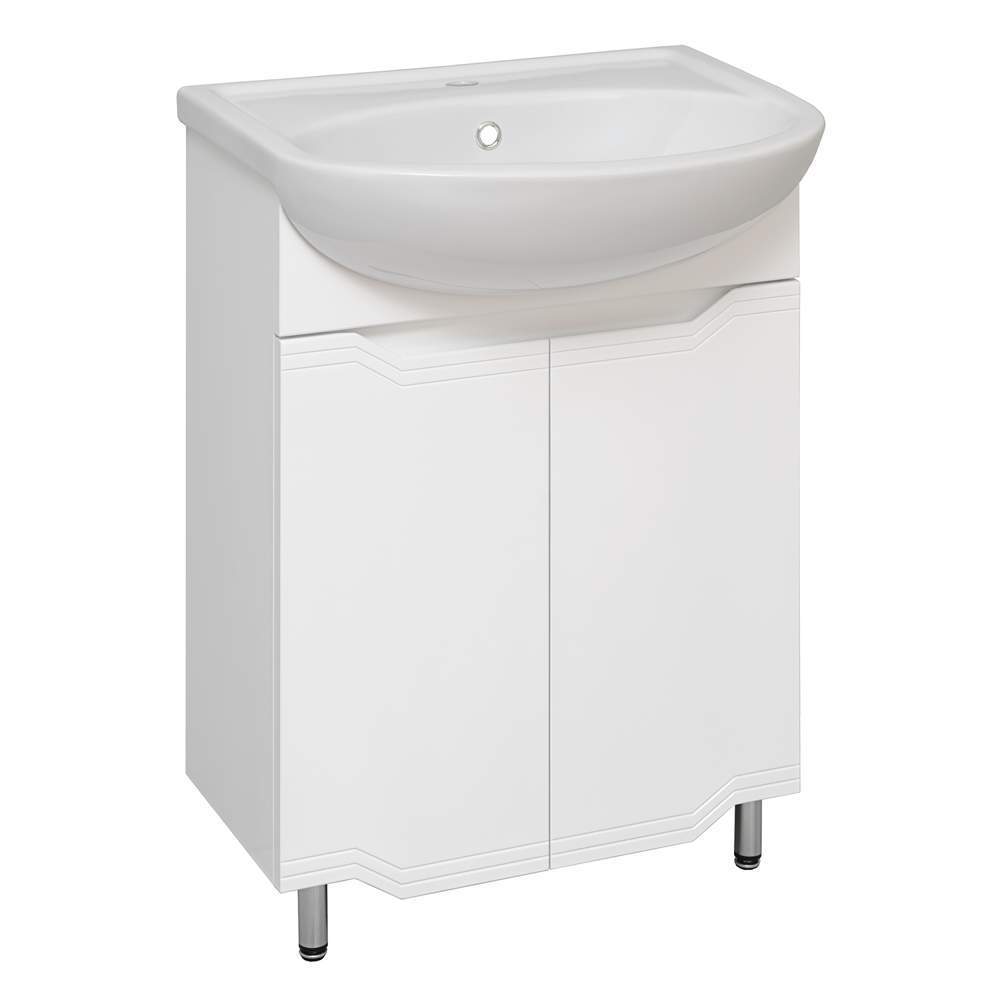 Тумба Viktoria  + раковина  Уют 60см белый  2060CVIC