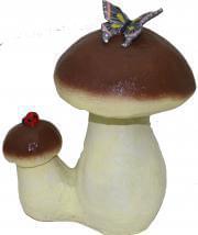 Гриб  ФП492  белый двойной с бабочкой 23см  Ф096