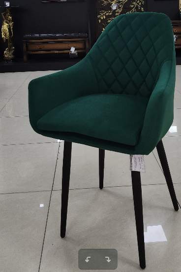 Стул Кабри 2кат.(велютто)(Velutto 33 изумрудный)+каркас т.1(омега)(черный)