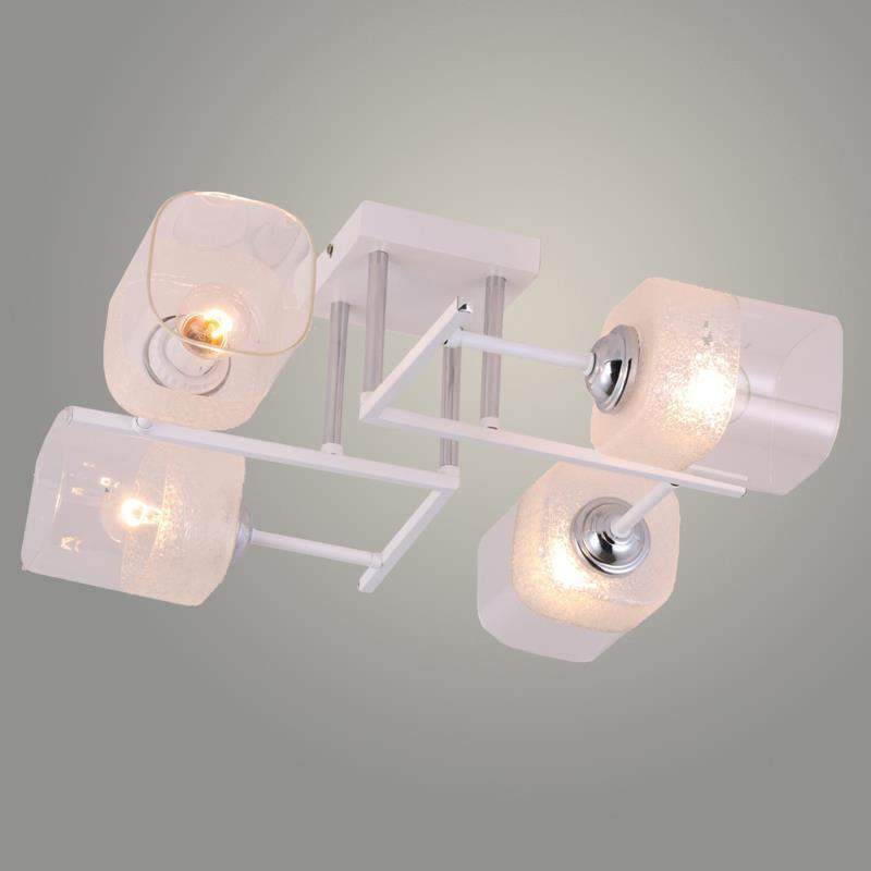 Люстра GH90064/4 WT+CR белый/хром 4х60W E27 d420 h180, KK23