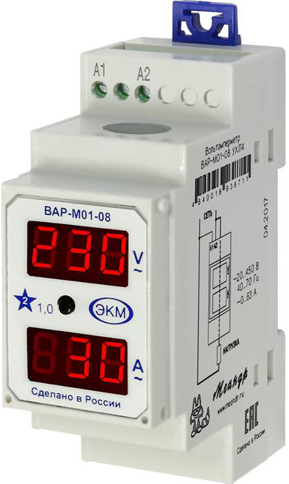 Вольтметр/Амперметр ВАР-М01-08  АС20-450В УХЛ4  A8302 Стандарт