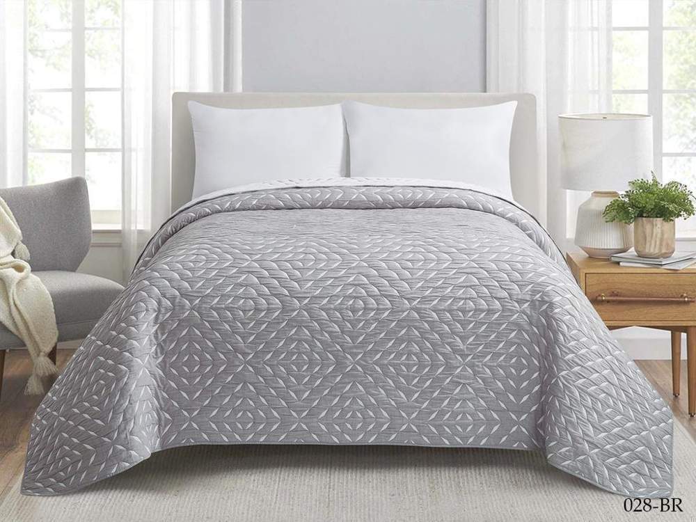 CLEO Покрывало Barcelona 220/028-BR серый 220х240см хлопок 50%/полиэстер 50%