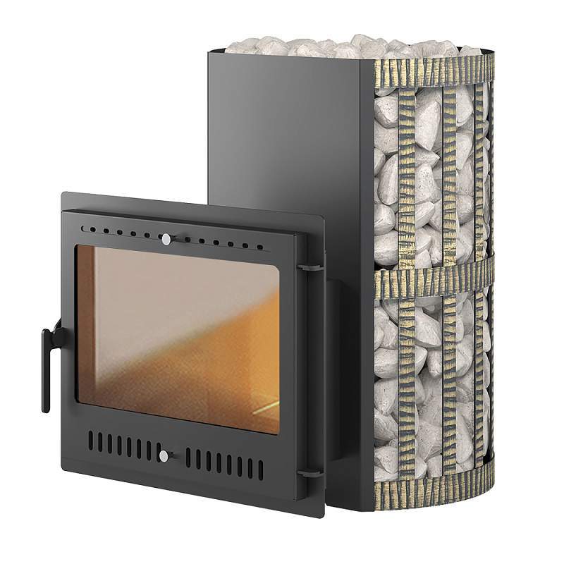 Печь банная Везувий Скиф ковка 28  Панорама "М"