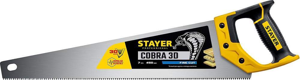 Ножовка STAYER унив. (пила) ″Cobra 3D″ 450мм 1512-45_z01
