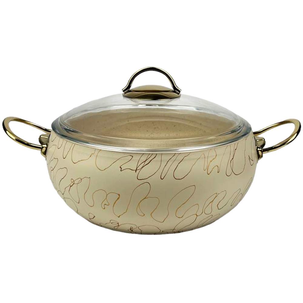 O.M.S. Авангард Ivory Кастрюля 3055-IND-24 AVG IVR 4,5л 24х10,5см индукция АП покрытие