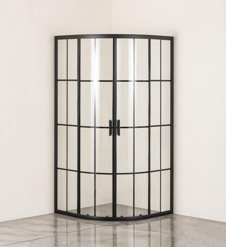 Душевое ограждение Venus K - Black стекло 6мм  100х100 полукруг RD-VOR.100B