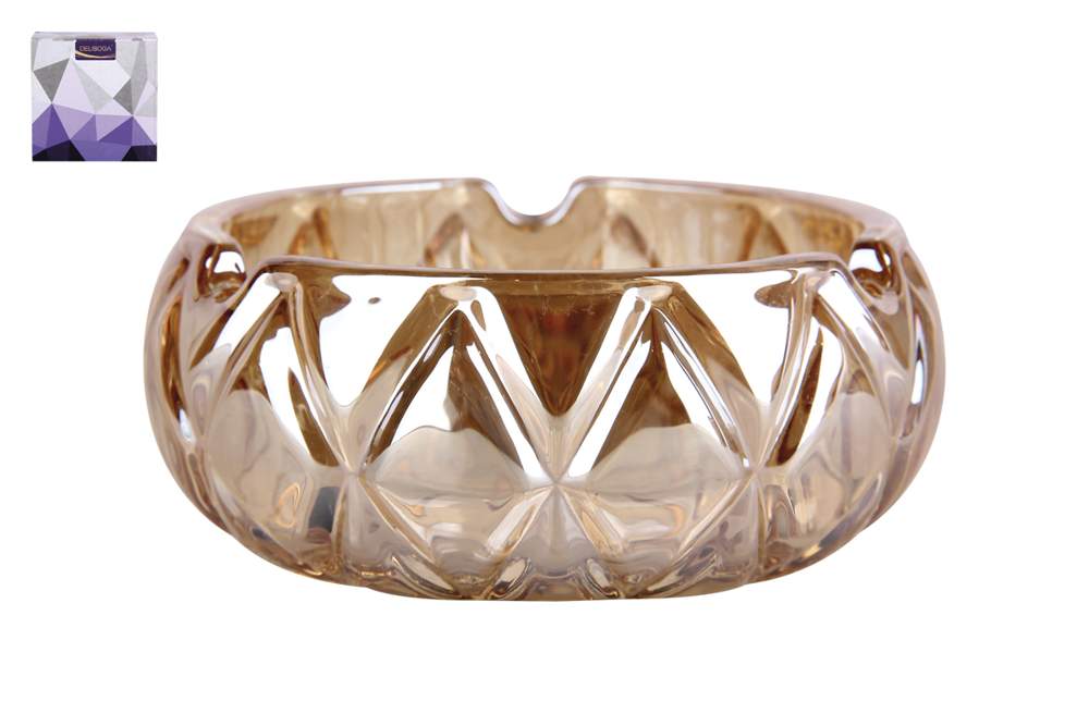 КОРАЛЛ Пепельница 236476/DSYG012-2AH 10,5х10,5х5см стекло