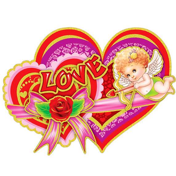Панно бумажное LOVE с ангелом 35х45см Ф-657/254434